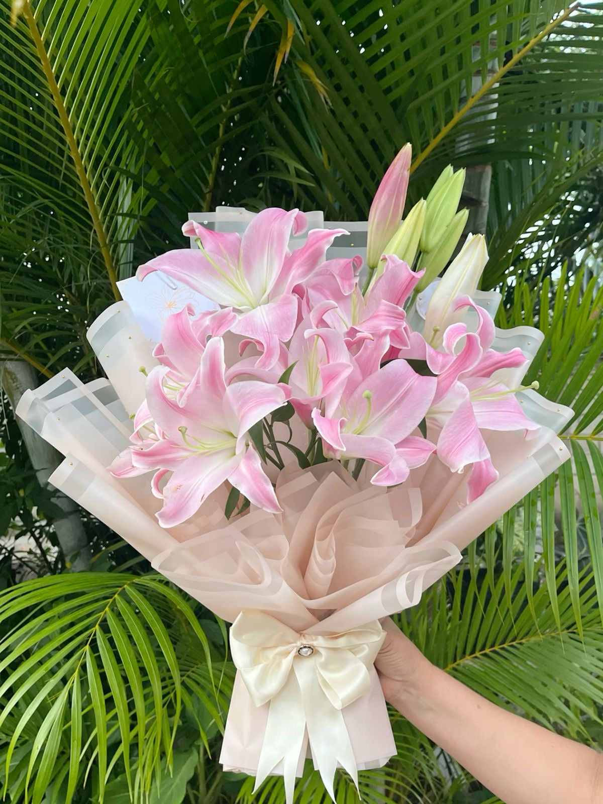 Small Lily Wrapped Bouquet