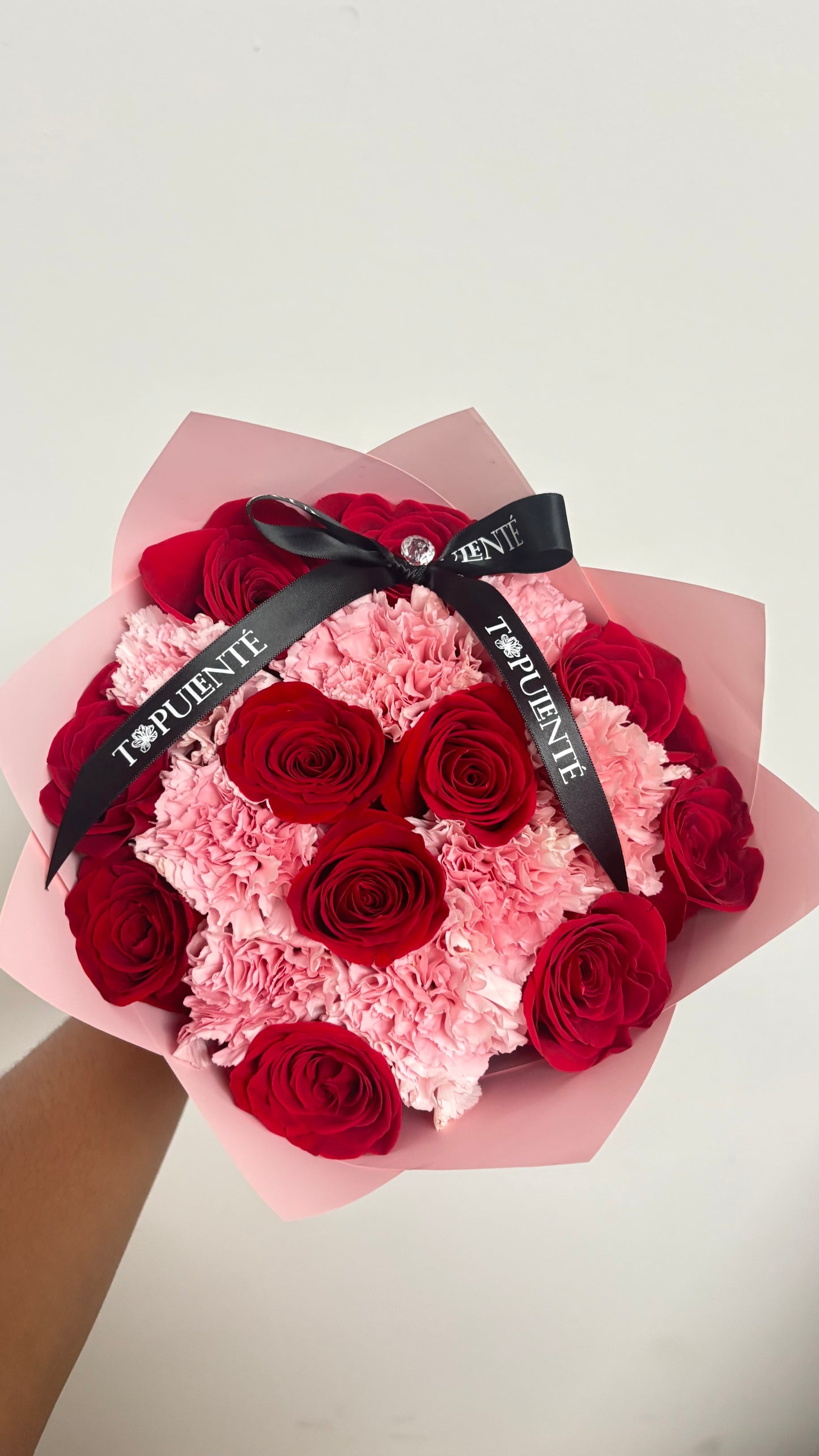 Rose And Carnation Wrapped Bouquet