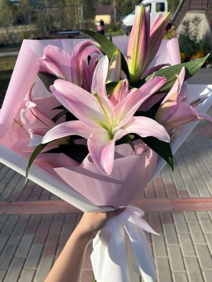 Small Lily Wrapped Bouquet