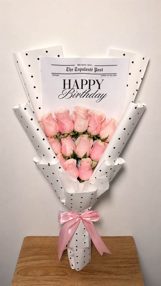 ‘The Topulenté Post’ CustomizableBouquet (12ct Roses)