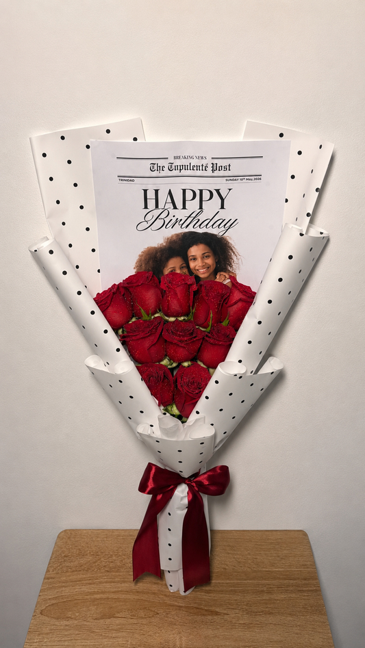 ‘The Topulenté Post’ CustomizableBouquet (12ct Roses)