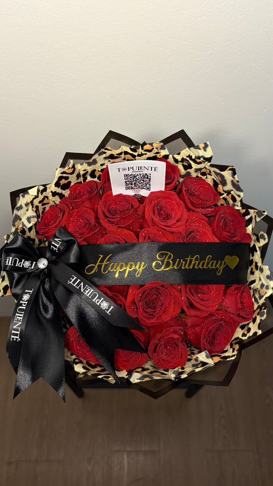 Leopard Bouquet With Custom Banner