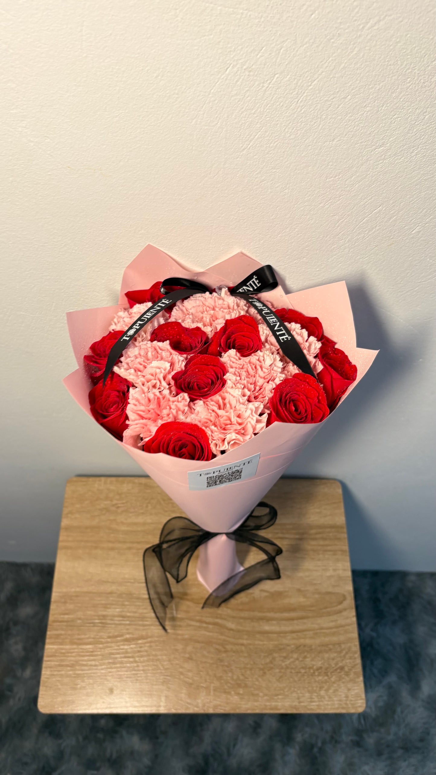 Rose And Carnation Wrapped Bouquet
