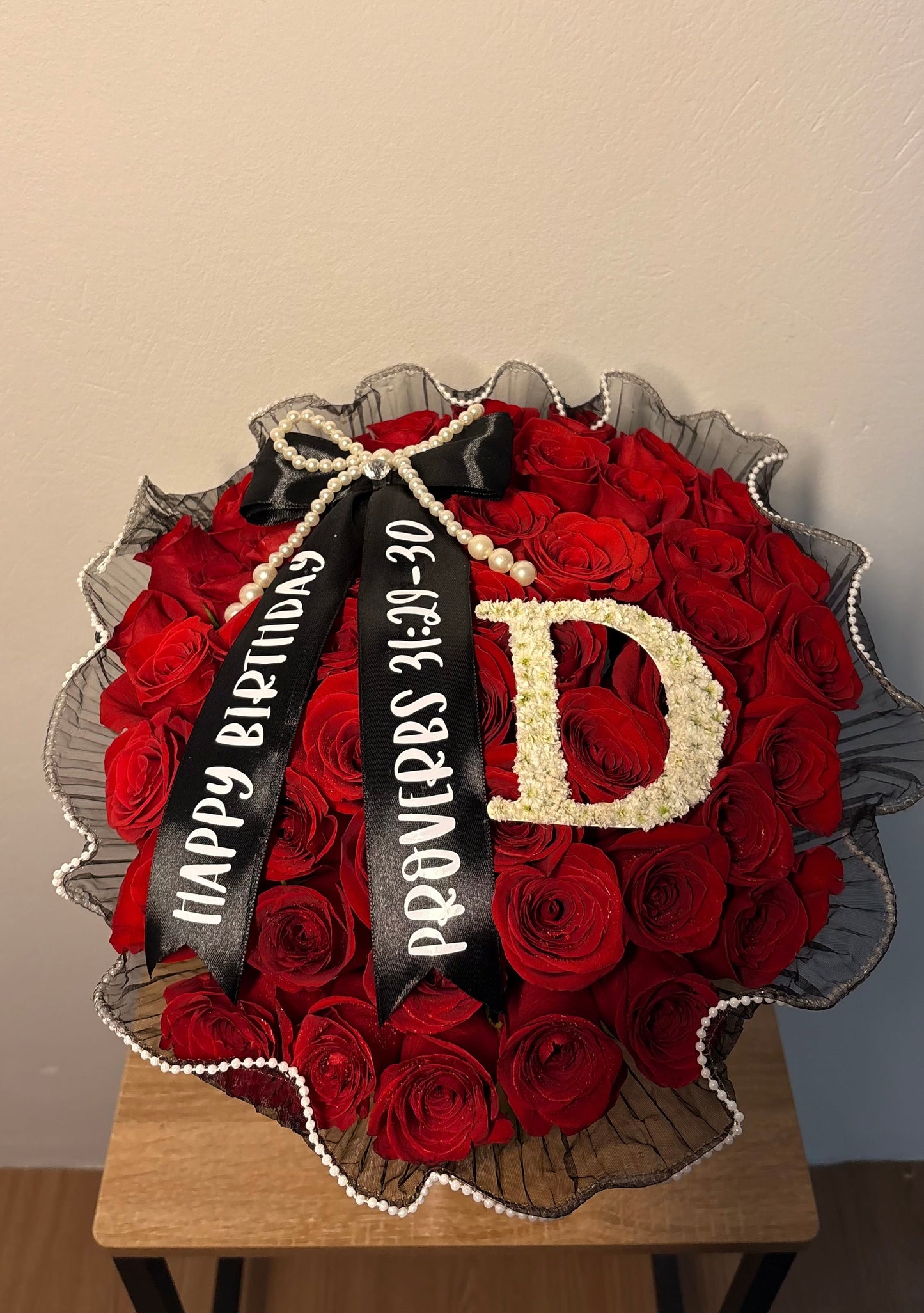 The Pearl Initial Rose Bouquet